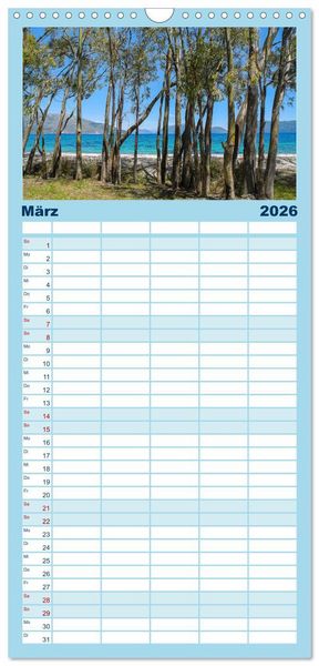 Produktbild: Familienplaner 2026 - Kefalonia, Inseltraum in Blau mit 5 Spalten (Wandkalender, 21 x 45 cm) CALVENDO