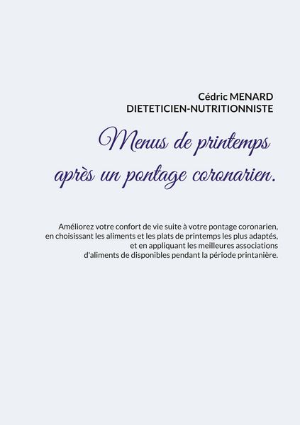 Produktbild: Menus de printemps apr&egrave;s un pontage coronarien.