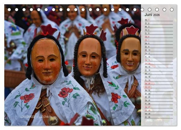 Produktbild: Schw&auml;bisch alemannische Fasnet (Tischkalender 2026 DIN A5 quer), CALVENDO Monatskalender