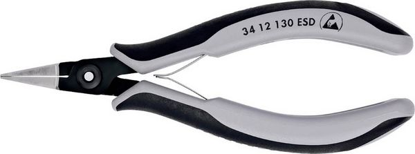 Produktbild: Knipex 34 12 130 ESD ESD Flachzange Gerade Chrom-Vanadium Kugellagerstahl 135 mm