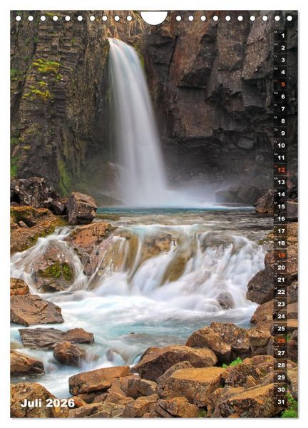 Produktbild: Wasserf&auml;lle auf Island (Wandkalender 2026 DIN A4 hoch), CALVENDO Monatskalender