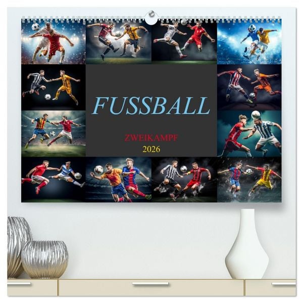 Produktbild: Fussball - Zweikampf (hochwertiger Premium Wandkalender 2026 DIN A2 quer), Kunstdruck in Hochglanz