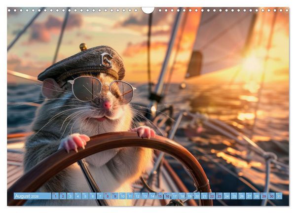 Produktbild: Funny animals as a captain on a boat (Wall Calendar 2026 DIN A3 landscape), CALVENDO 12 Month Wall Calendar