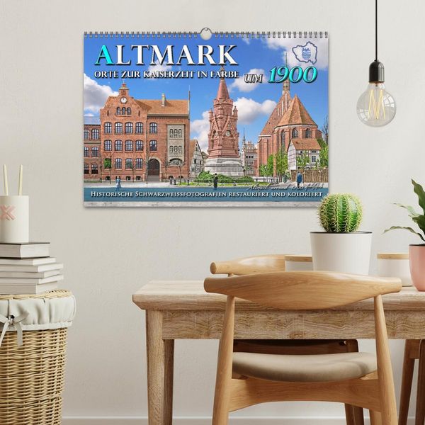 Produktbild: Altmark um 1900 - Orte zur Kaiserzeit in Farbe &ndash; kolorierte Fotografien (Wandkalender 2026 DIN A3 quer), CALVENDO Monatskalender