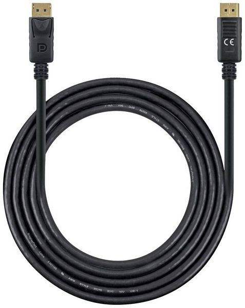 Produktbild: Manhattan DisplayPort Anschlusskabel DisplayPort Stecker, DisplayPort Stecker 2.00m Schwarz 355575 dreifach geschirmt, PVC-Mantel