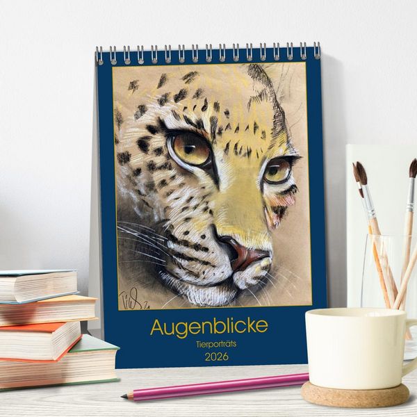 Produktbild: Augenblicke - Tierportr&auml;ts (Tischkalender 2026 DIN A5 hoch), CALVENDO Monatskalender