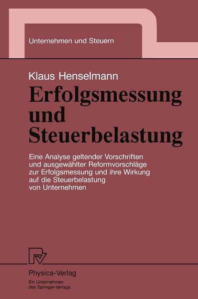 Produktbild: Erfolgsmessung und Steuerbelastung