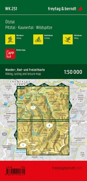 Produktbild: Freytag & berndt Wanderkarte WK 251 &Ouml;tztal, Pitztal - Kaunertal - Wildspitze 1:50.000