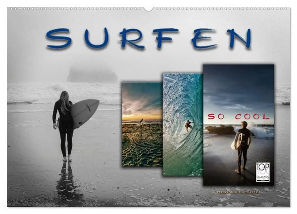 Surfen - so cool (Wandkalender 2026 DIN A2 quer), CALVENDO Monatskalender