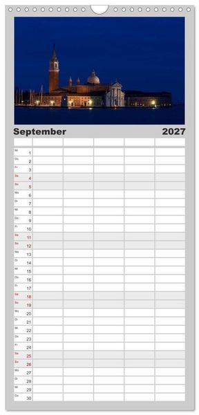Produktbild: Familienplaner 2027 - Venedig bei Nacht mit 5 Spalten (Wandkalender, 21 x 45 cm) CALVENDO