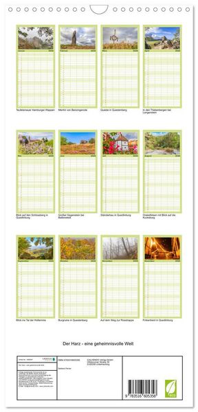 Produktbild: Familienplaner 2026 - Der Harz - eine geheimnisvolle Welt mit 5 Spalten (Wandkalender, 21 x 45 cm) CALVENDO