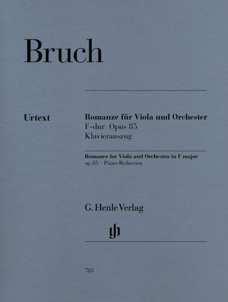 Produktbild: Max Bruch - Romanze F-dur op. 85 f&uuml;r Viola und Orchester