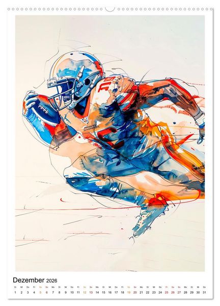 Produktbild: American Football - tolle Momente (hochwertiger Premium Wandkalender 2026 DIN A2 hoch), Kunstdruck in Hochglanz