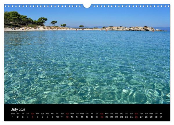 Produktbild: Chalkidiki: Kassandra, Sithonia, Athos (Wall Calendar 2026 DIN A3 landscape), CALVENDO 12 Month Wall Calendar