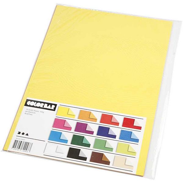 Produktbild: Creativ Company Color Bar-Papier, A4, Blatt 210x297 mm, 100 g, 16 Blatt sortiert