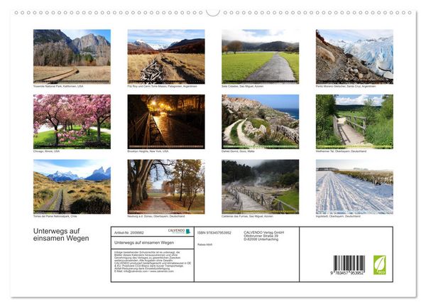 Produktbild: Unterwegs auf einsamen Wegen (hochwertiger Premium Wandkalender 2026 DIN A2 quer), Kunstdruck in Hochglanz