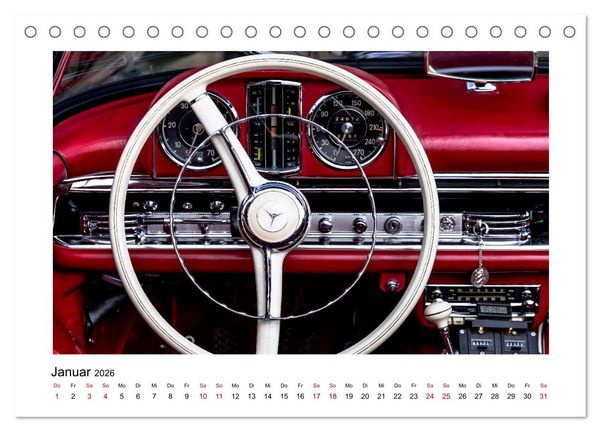 Produktbild: Oldtimer - Cockpits vergangener Zeiten (Tischkalender 2026 DIN A5 quer), CALVENDO Monatskalender