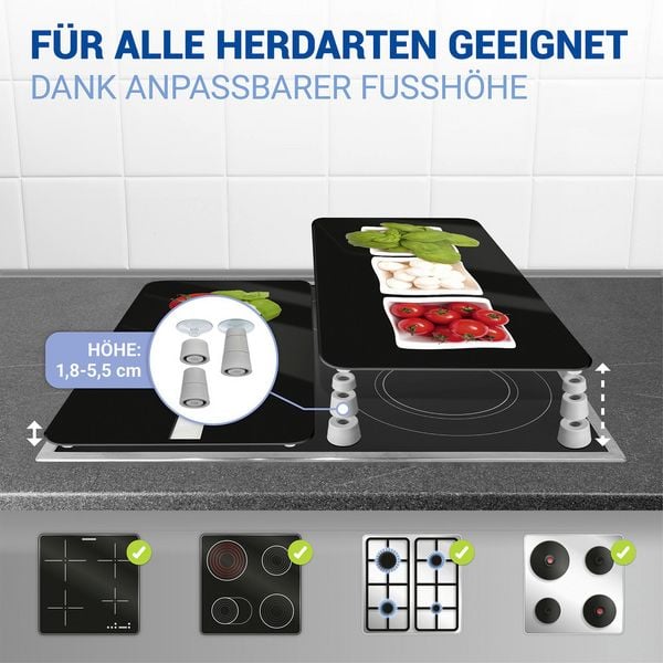 Produktbild: Herdabdeckplatte Universal Mod. Caprese, 2er Set, f&uuml;r alle Herdarten geeignet