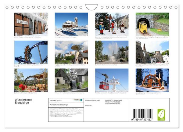 Produktbild: Wunderbares Erzgebirge (Wandkalender 2026 DIN A4 quer), CALVENDO Monatskalender
