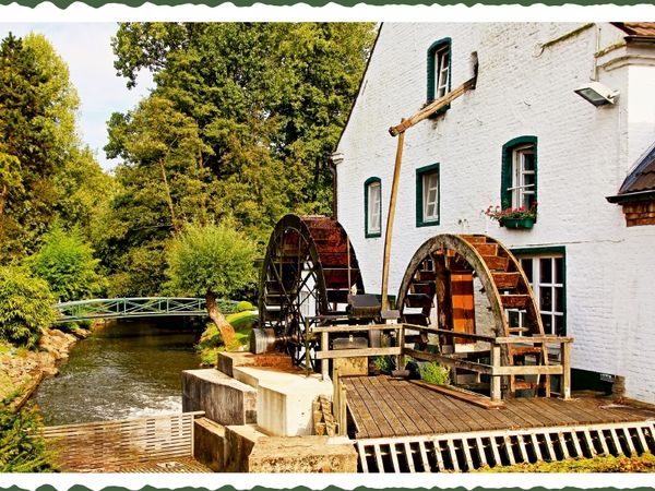 Produktbild: CALVENDO Puzzle M&uuml;hlrather M&uuml;hle in Schwalmtal-Amern, ca. 1447, zwei Wasserr&auml;der | 1000 Teile Lege-Gr&ouml;&szlig;e 64x48cm Foto-Puzzle f&uuml;r gl&uuml;ckliche Stunden