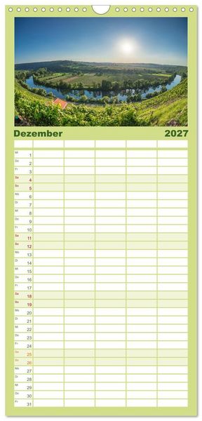 Produktbild: Familienplaner 2027 - Naturwunder - Deutschlands Flussschleifen mit 5 Spalten (Wandkalender, 21 x 45 cm) CALVENDO