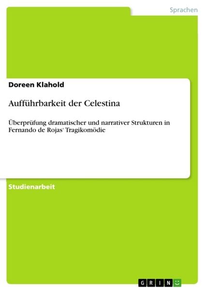 Produktbild: Auff&uuml;hrbarkeit der Celestina
