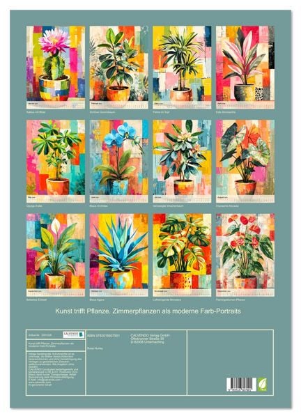 Produktbild: Kunst trifft Pflanze. Zimmerpflanzen als moderne Farb-Portraits (Wandkalender 2026 DIN A2 hoch), CALVENDO Monatskalender