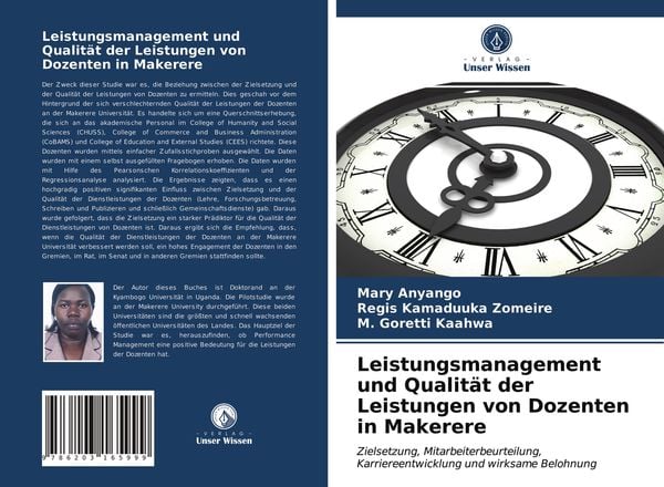 Leistungsmanagement und Qualität der Leistungen von Dozenten in Makerere, Taschenbuch von Mary Anyango , Regis Kamaduuka Zomeire , M. Goretti Kaahwa,