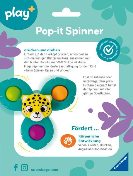 Produktbild: Play+ Pop-it Spinner: Leopard - ab 6 Monate