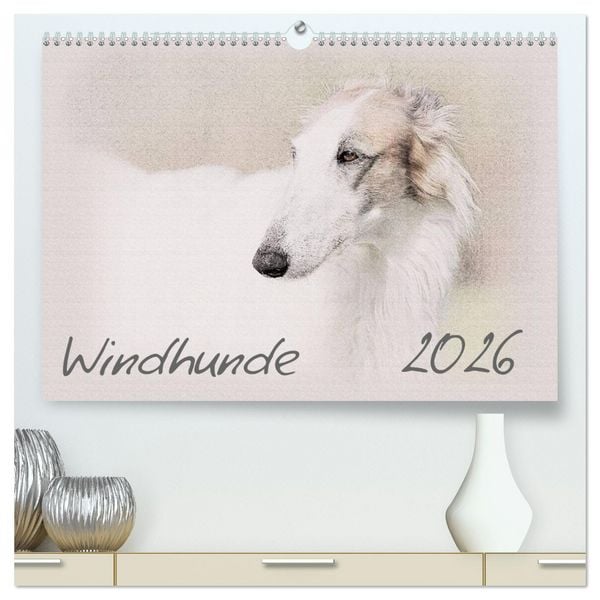 Produktbild: Windhunde 2026 (hochwertiger Premium Wandkalender 2026 DIN A2 quer), Kunstdruck in Hochglanz