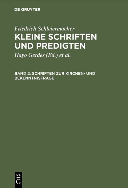 Produktbild: Schriften zur Kirchen- und Bekenntnisfrage