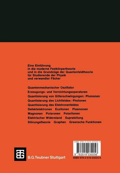 Produktbild: Quantenfeldtheorie des Festk&ouml;rpers