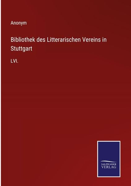 Produktbild: Bibliothek des Litterarischen Vereins in Stuttgart
