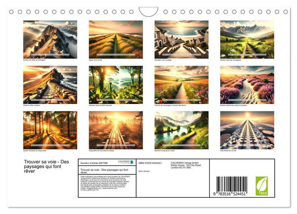 Produktbild: Trouver sa voie - Des paysages qui font r&ecirc;ver (Calendrier mural 2026 DIN A4 vertical), CALVENDO calendrier mensuel