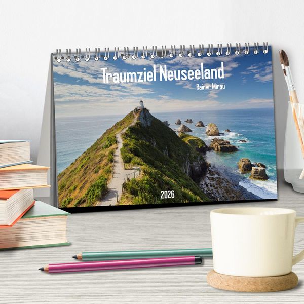 Produktbild: Traumziel Neuseeland 2026 (Tischkalender 2026 DIN A5 quer), CALVENDO Monatskalender