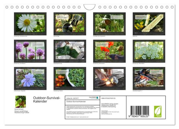 Produktbild: Outdoor-Survival-Kalender (Wandkalender 2026 DIN A4 quer), CALVENDO Monatskalender