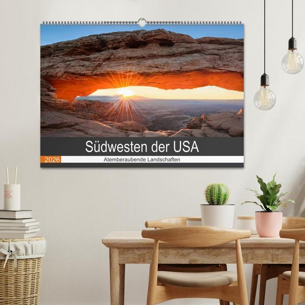 Produktbild: S&uuml;dwesten der USA - Atemberaubende Landschaften (Wandkalender 2026 DIN A2 quer), CALVENDO Monatskalender