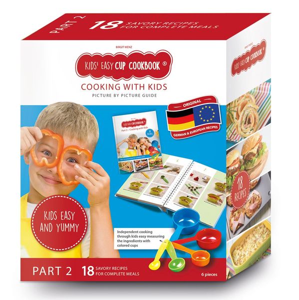 Produktbild: Kids Easy Cup Cookbook: Cooking with Kids (Part 2), Cooking box set incl. 5 colorful measuring cups