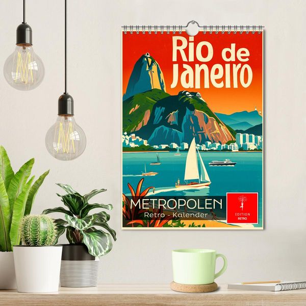 Produktbild: Metropolen Retro-Kalender (Wandkalender 2026 DIN A4 hoch), CALVENDO Monatskalender