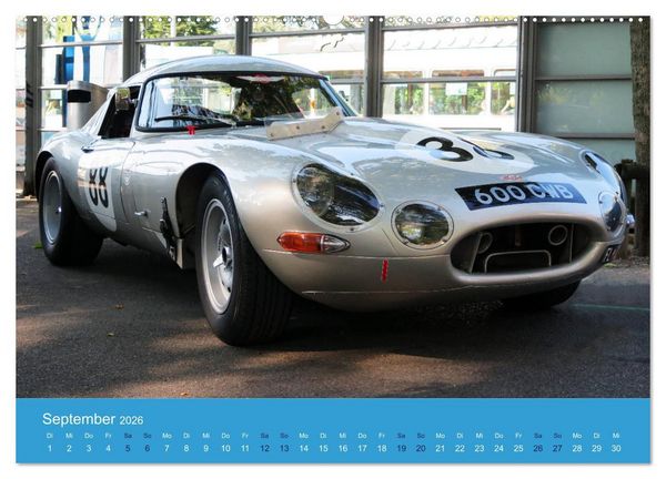 Produktbild: Jaguar E-Type Memorial (hochwertiger Premium Wandkalender 2026 DIN A2 quer), Kunstdruck in Hochglanz