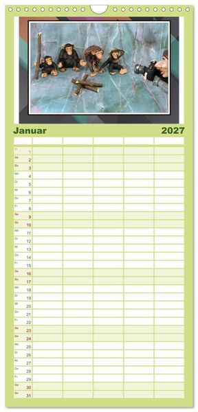Produktbild: Familienplaner 2027 - Fotograf auf Pirsch - ein Kinderkalender mit 5 Spalten (Wandkalender, 21 x 45 cm) CALVENDO