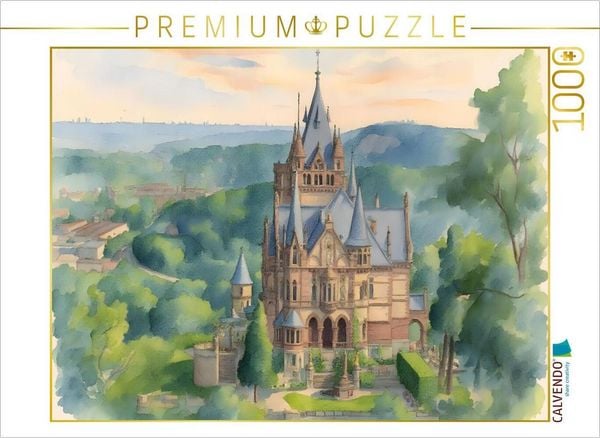Produktbild: CALVENDO Puzzle Schloss Drachenburg | 1000 Teile Lege-Gr&ouml;&szlig;e 64x48cm Foto-Puzzle f&uuml;r gl&uuml;ckliche Stunden