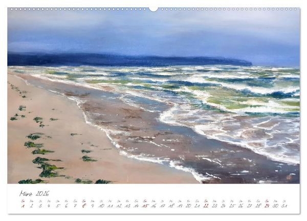Produktbild: R&uuml;gen in Farbe - Mit Pinsel und Farbe auf der Lieblingsinsel (hochwertiger Premium Wandkalender 2026 DIN A2 quer), Kunstdruck in Hochglanz