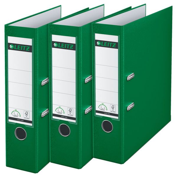 Produktbild: Leitz Ordner 1010 DIN A4 R&uuml;ckenbreite: 80 mm Gr&uuml;n 2 B&uuml;gel 10105055