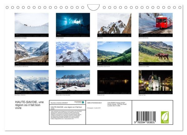 Produktbild: HAUTE-SAVOIE, une r&eacute;gion o&ugrave; il fait bon vivre (Calendrier mural 2027 DIN A4 vertical), CALVENDO calendrier mensuel