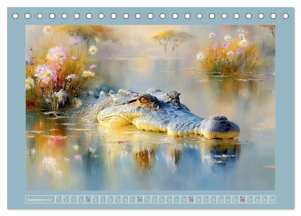 Produktbild: Krokodile. Stille Kraft irgendwo am Wasser (Tischkalender 2027 DIN A5 quer), CALVENDO Monatskalender