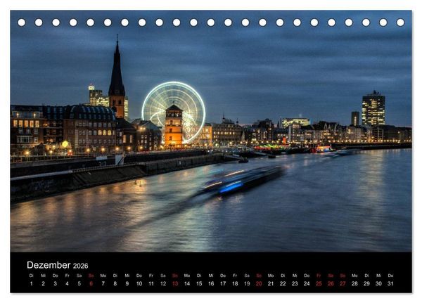 Produktbild: D&uuml;sseldorf - Rheinansichten (Tischkalender 2026 DIN A5 quer), CALVENDO Monatskalender