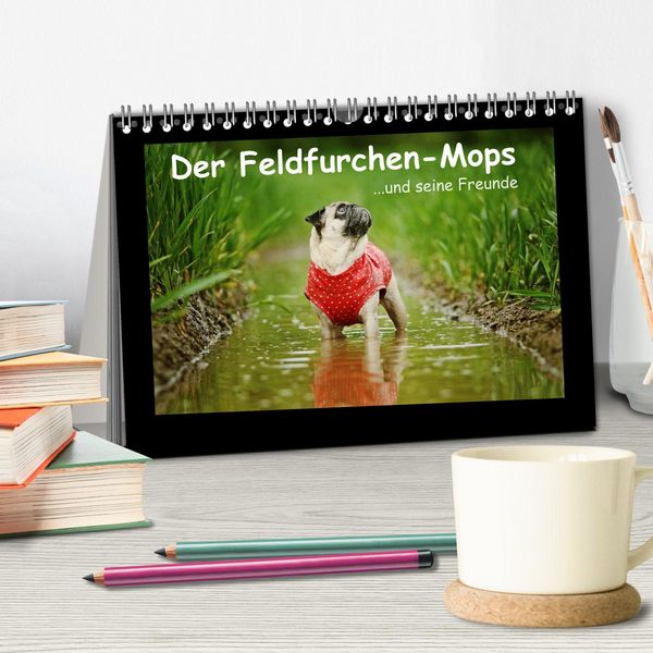 Produktbild: Der Feldfurchen-Mops (Tischkalender 2026 DIN A5 quer), CALVENDO Monatskalender