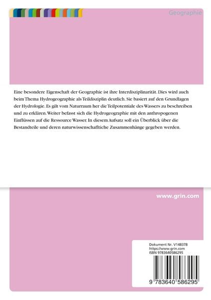 Produktbild: Hydrogeographie