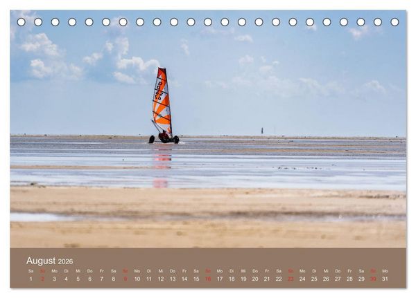 Produktbild: R&ouml;m&ouml; - Wasser, Wind und endloser Strand (Tischkalender 2026 DIN A5 quer), CALVENDO Monatskalender